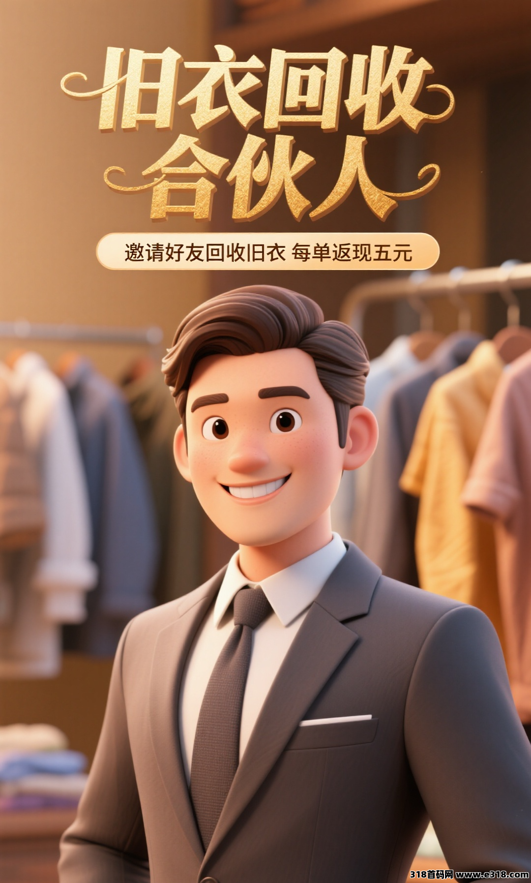 铛铛一下，招募旧衣回收合伙人！无需厂房、货源，资深师傅手把手带