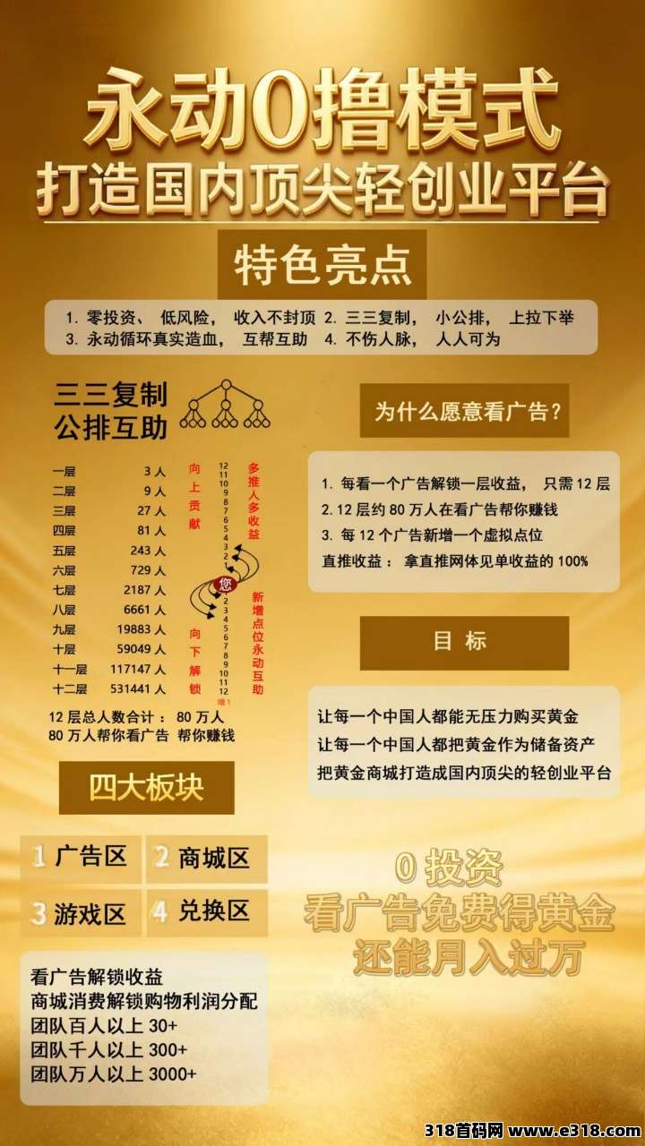 壹生福商城首码来袭，看广告0撸永动超强！