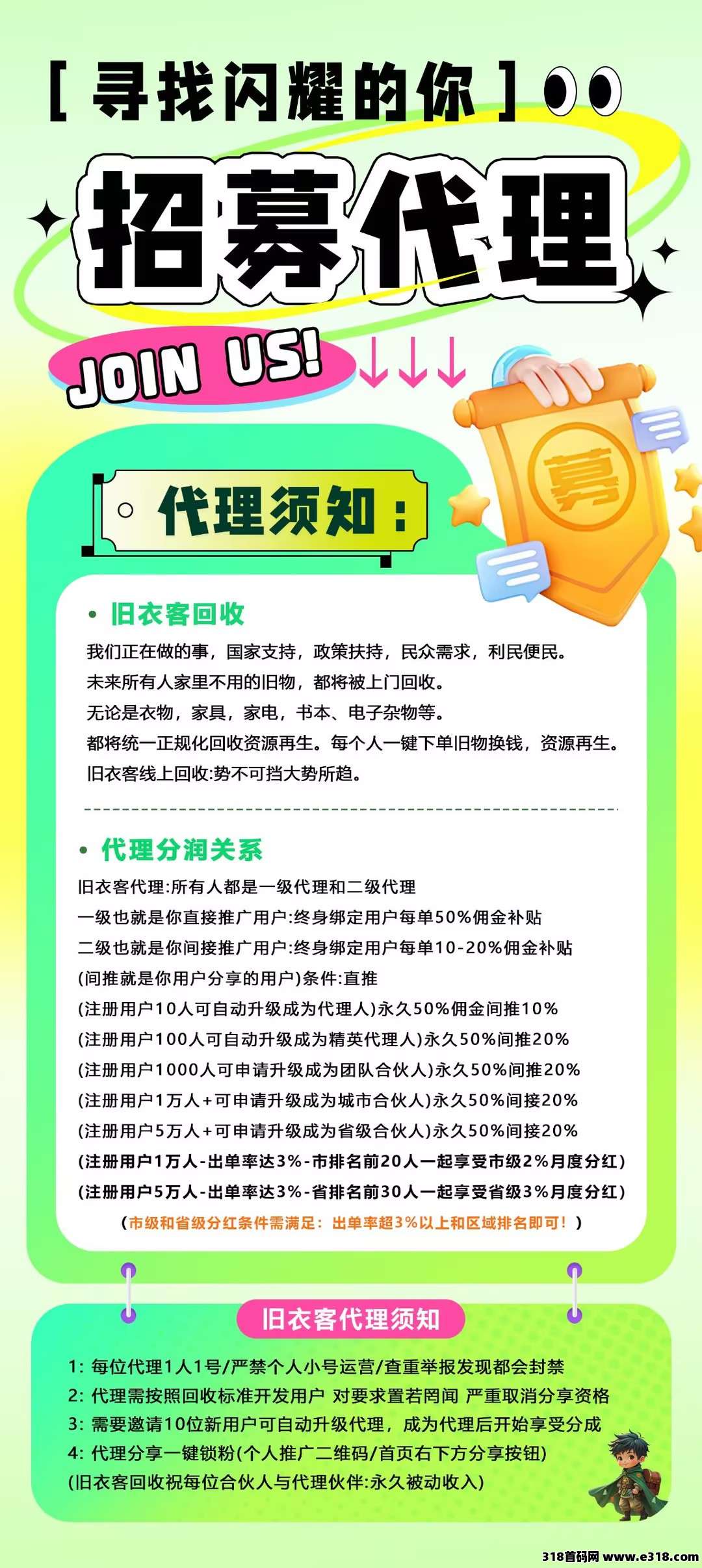 【旧衣客】旧衣服回收正在迅速崛起，首码免费代理，永久管道收益