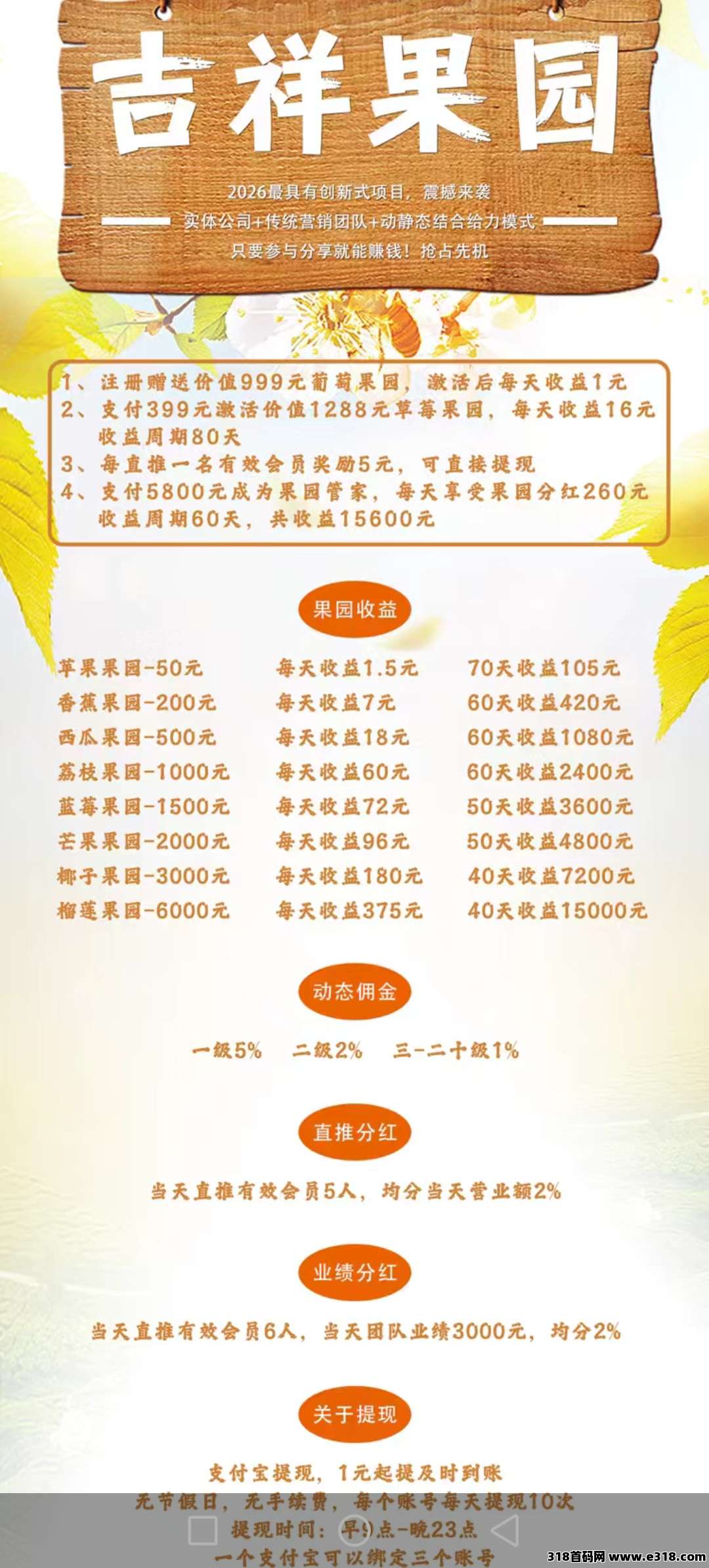 吉祥果园，刚出一秒送零撸葡萄树福利，亲测零投资提现秒到账无手续费