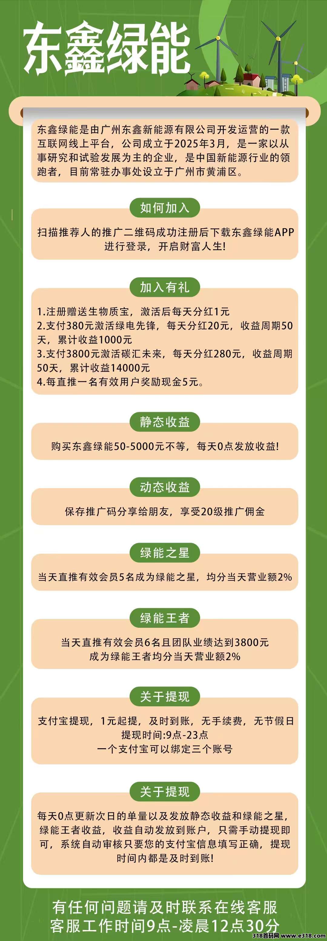 东鑫绿能，刚出码，纯零撸可玩，每天点一天下签到