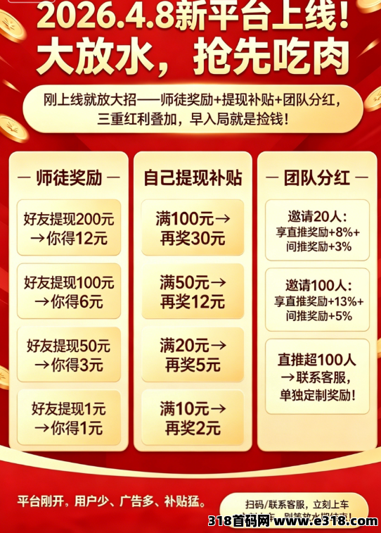古文盒子新平台炸场，好友提现你就赚，自己提现平台补！