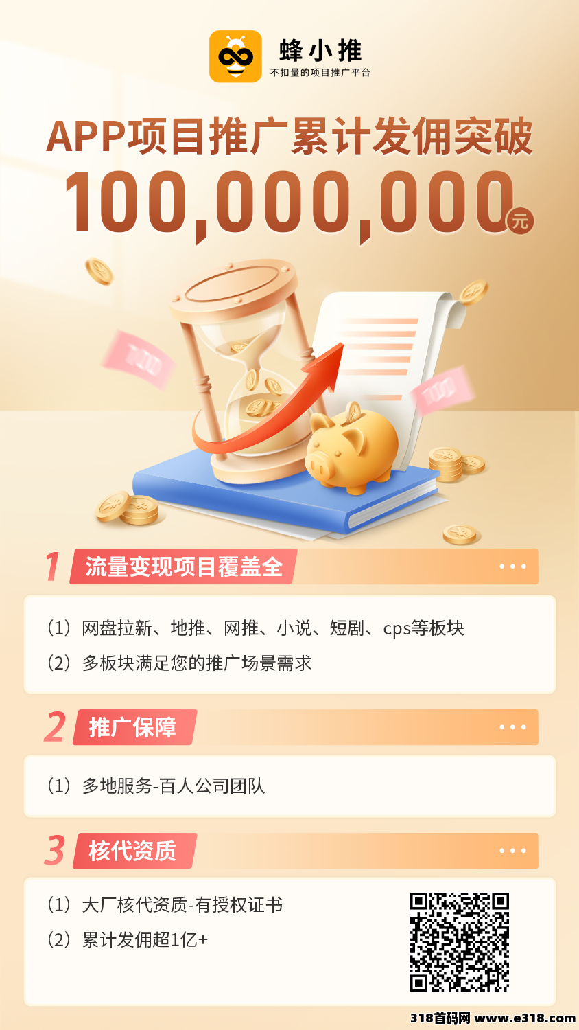 蜂小推，一个综合推广平台，包含有小说推文授权、短剧推广和app拉新等功能，真正的零投入的副业项目