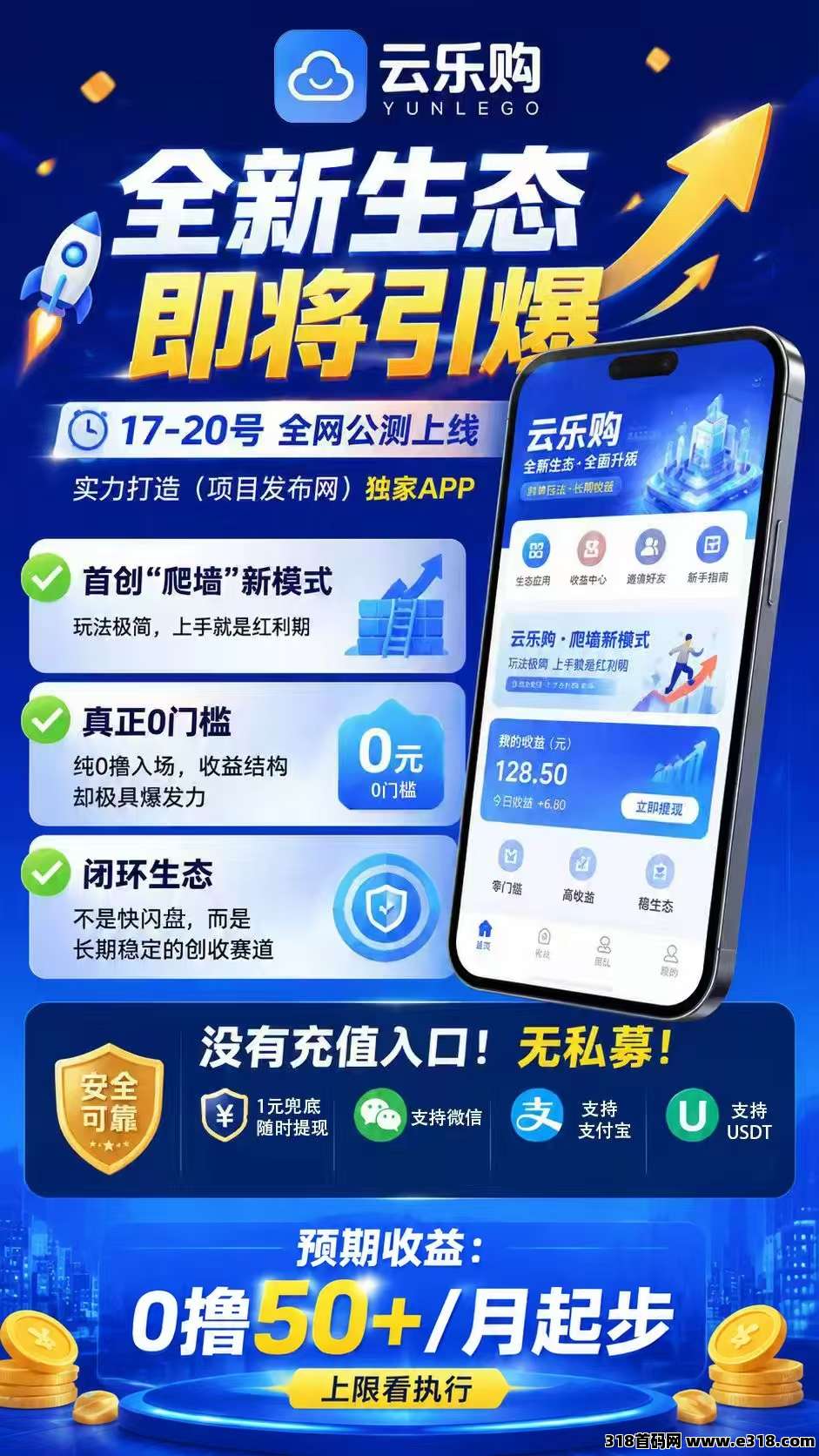 云乐购APP，真正0门槛，闭环生态，玩法极简，纯0撸却极具爆发力