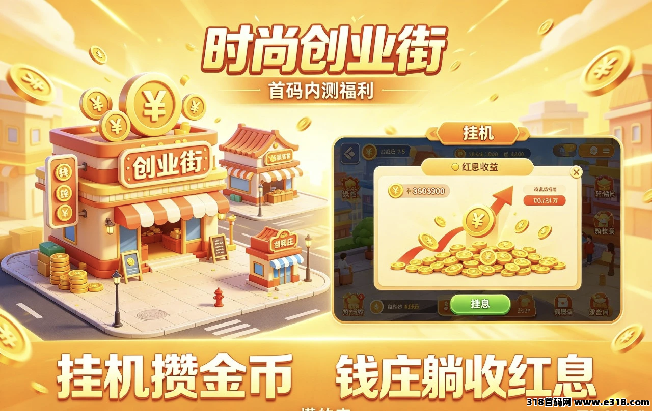 《时尚创业街》内测福利，挂机攒金币，钱庄躺收红息，懂的来