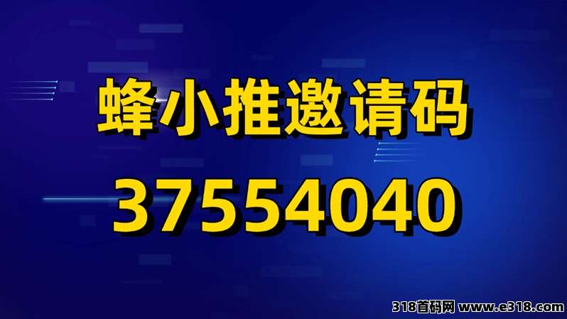 蜂小推官方邀请码填写指南，一线网盘拉新推广平台