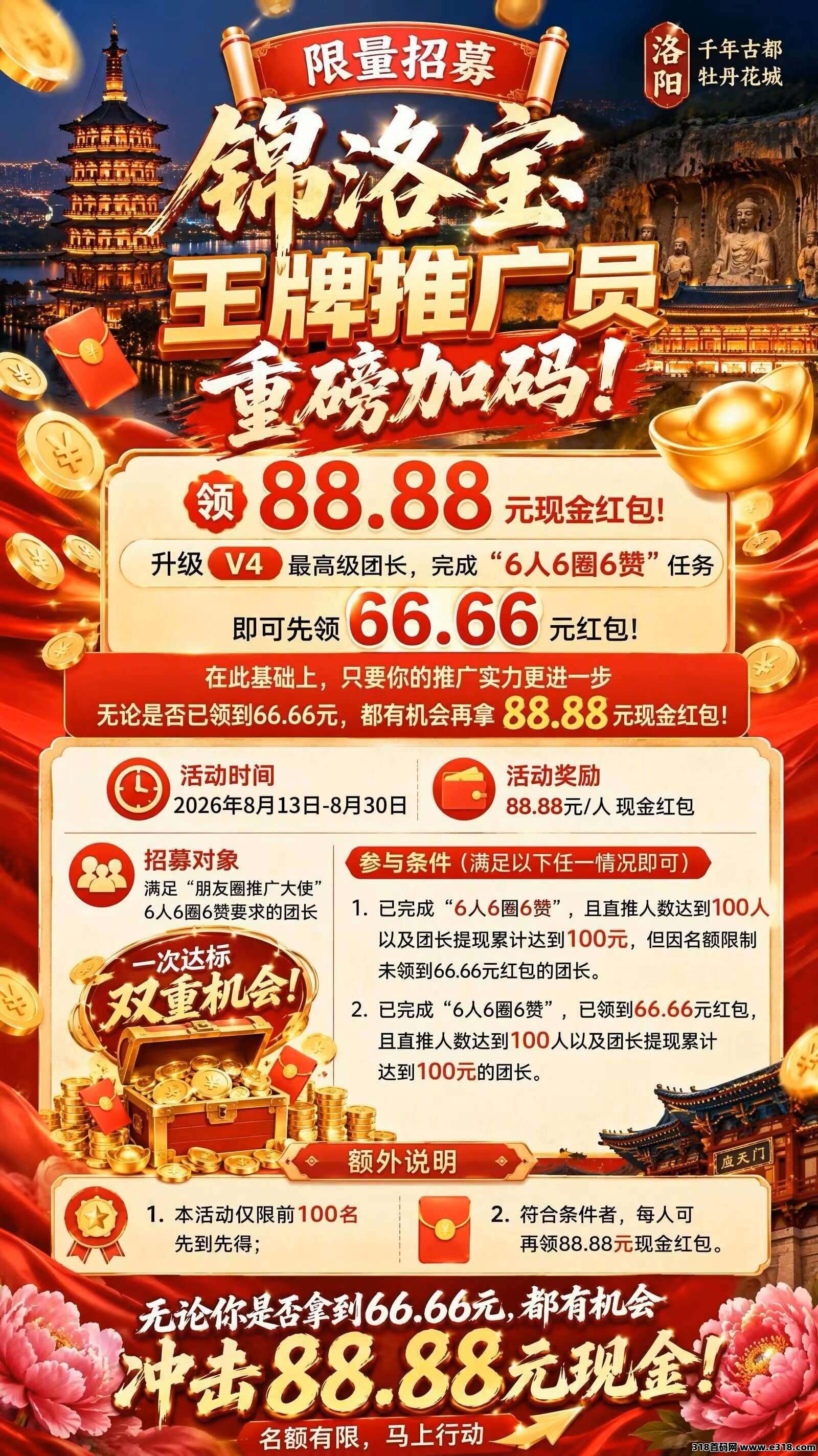 锦洛宝，今天首码上线，零撸看广，找我拿开工红包
