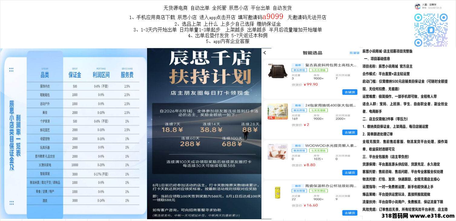 辰思小店无货源电商，自动出单，全托管，平台出单，自动发货