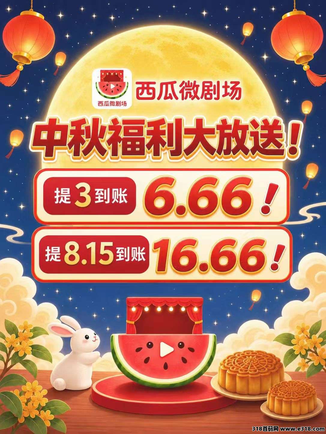 西瓜微剧场，零撸广赚，保底收益，放水中，新品上线