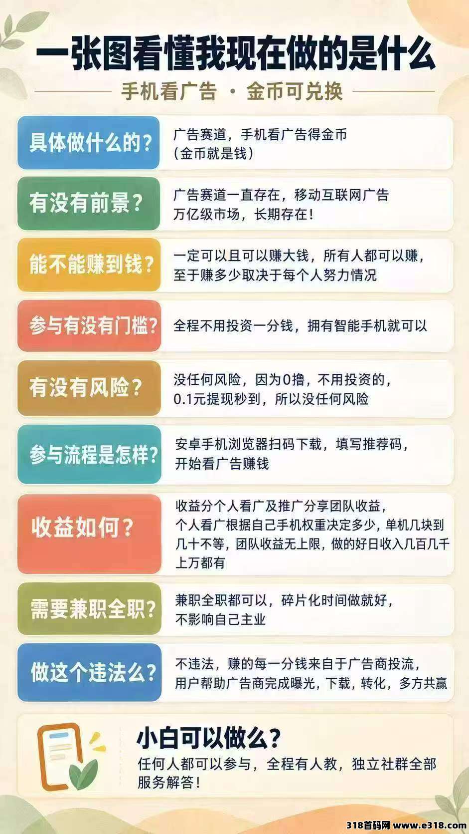 幸运红包，简单看广告，0投入，0费用，一条广告保底收益